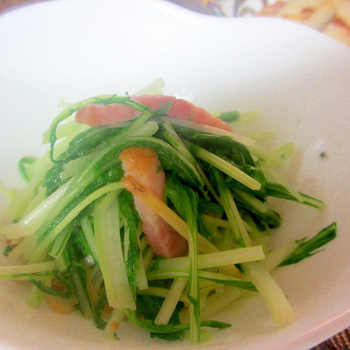 水菜とベーコンの生姜マヨソテー
